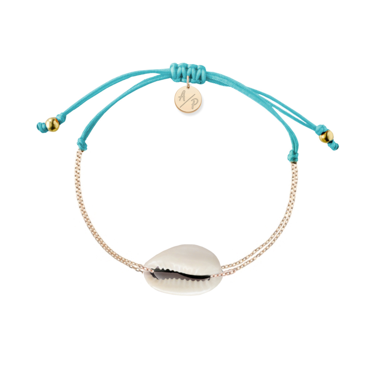 Mini Natural Shell Chain Bracelet - 14k Gold Filled on Colored Cord