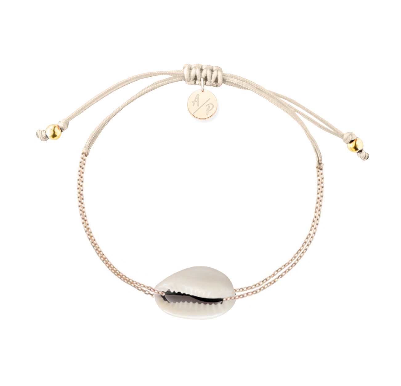 Mini Natural Shell Chain Bracelet - 14k Gold Filled on Colored Cord