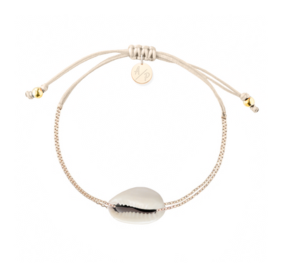 Mini Natural Shell Chain Bracelet - 14k Gold Filled on Colored Cord