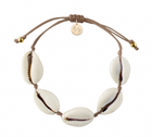 Natural Shell Adjustable Bracelet on Colored Cord