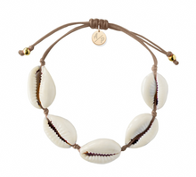 Natural Shell Adjustable Bracelet on Colored Cord