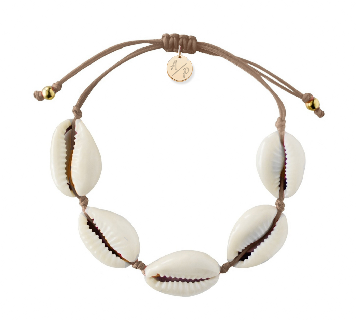 Natural Shell Adjustable Bracelet on Colored Cord