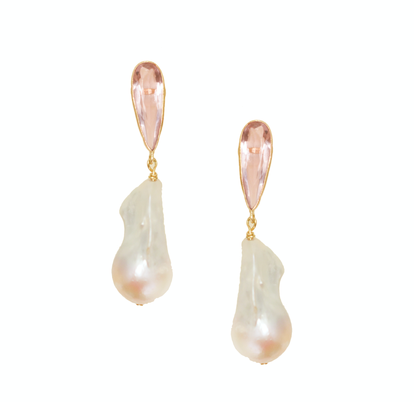 Pink Ice Baroque Pearl Drops