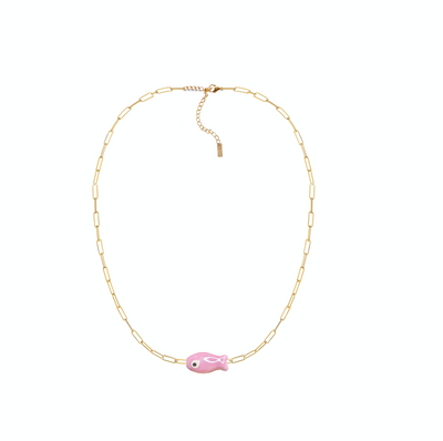 Fishy Chain Choker - Pink