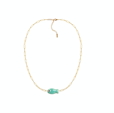 Fishy Chain Choker - Blue