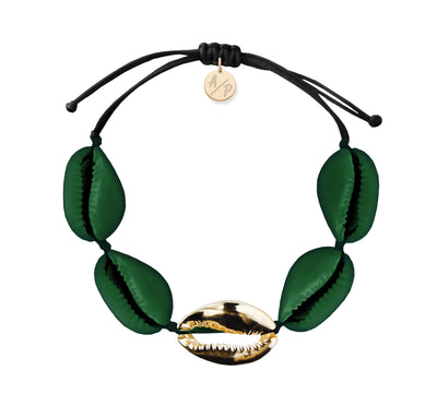 Sleek Shells Bracelet Matte Green - 14k Gold/Rose Gold