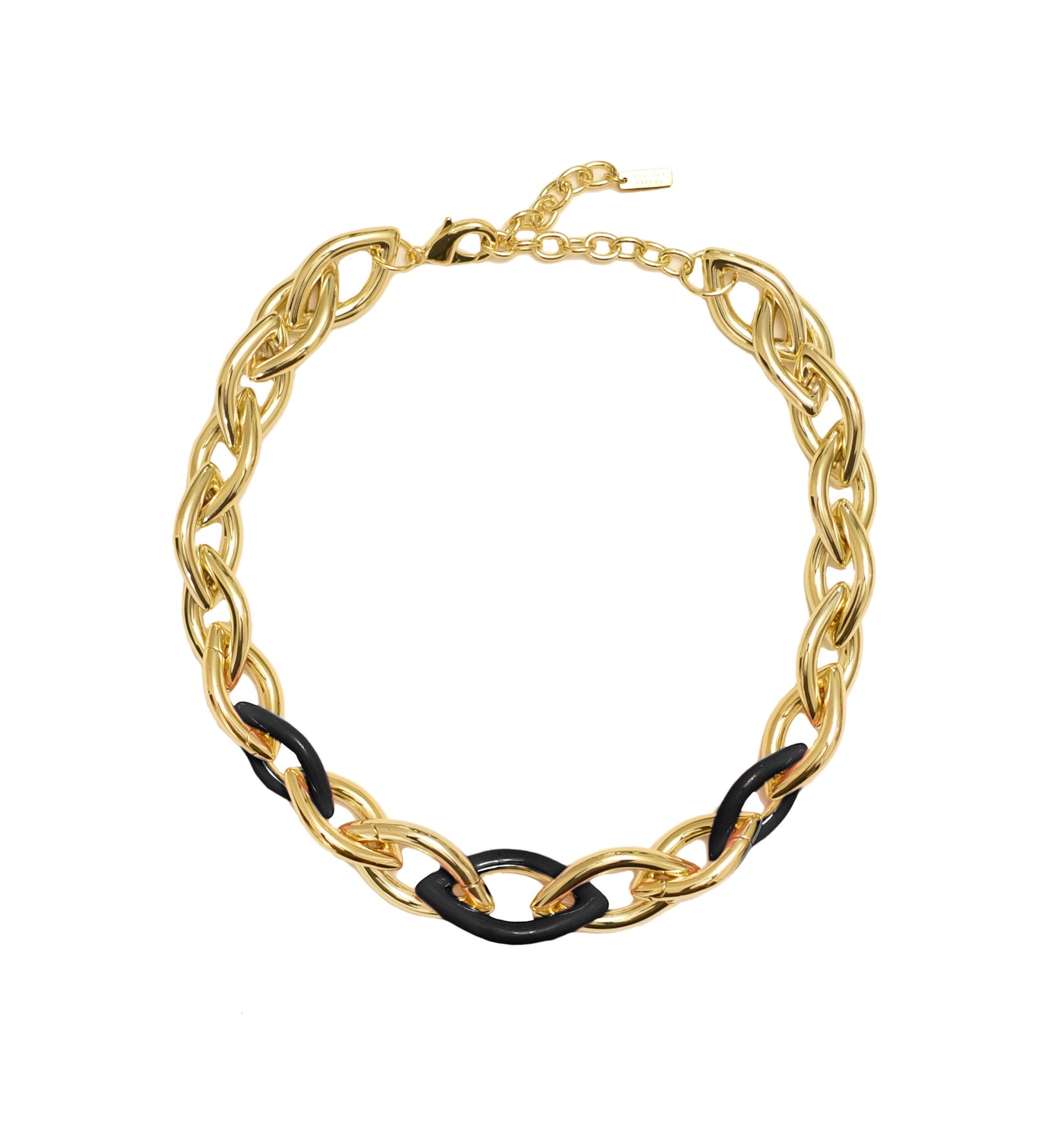 Enamel Links Necklace - Black