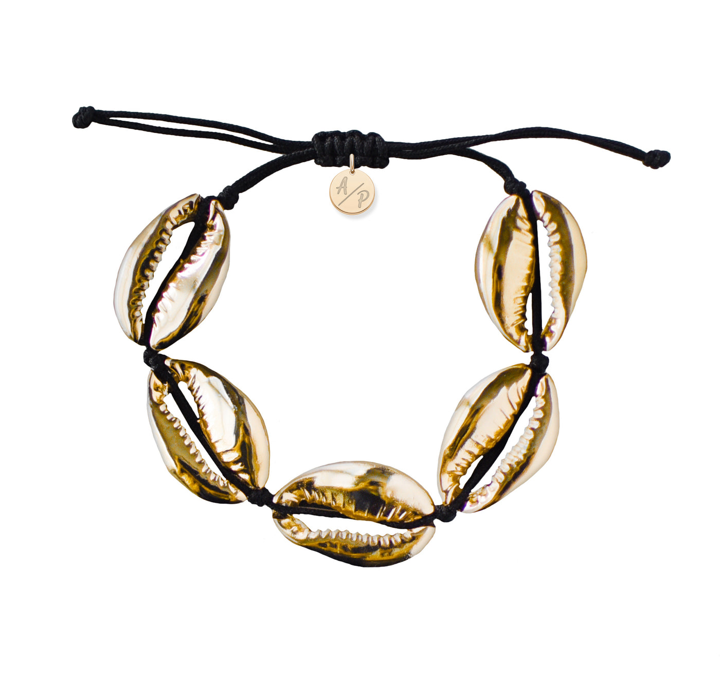 Sleek Shells Bracelet Black - 14k Gold