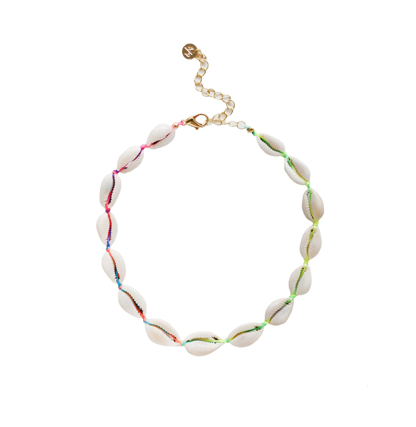 Mini Natural Shell Choker on Colored Cord