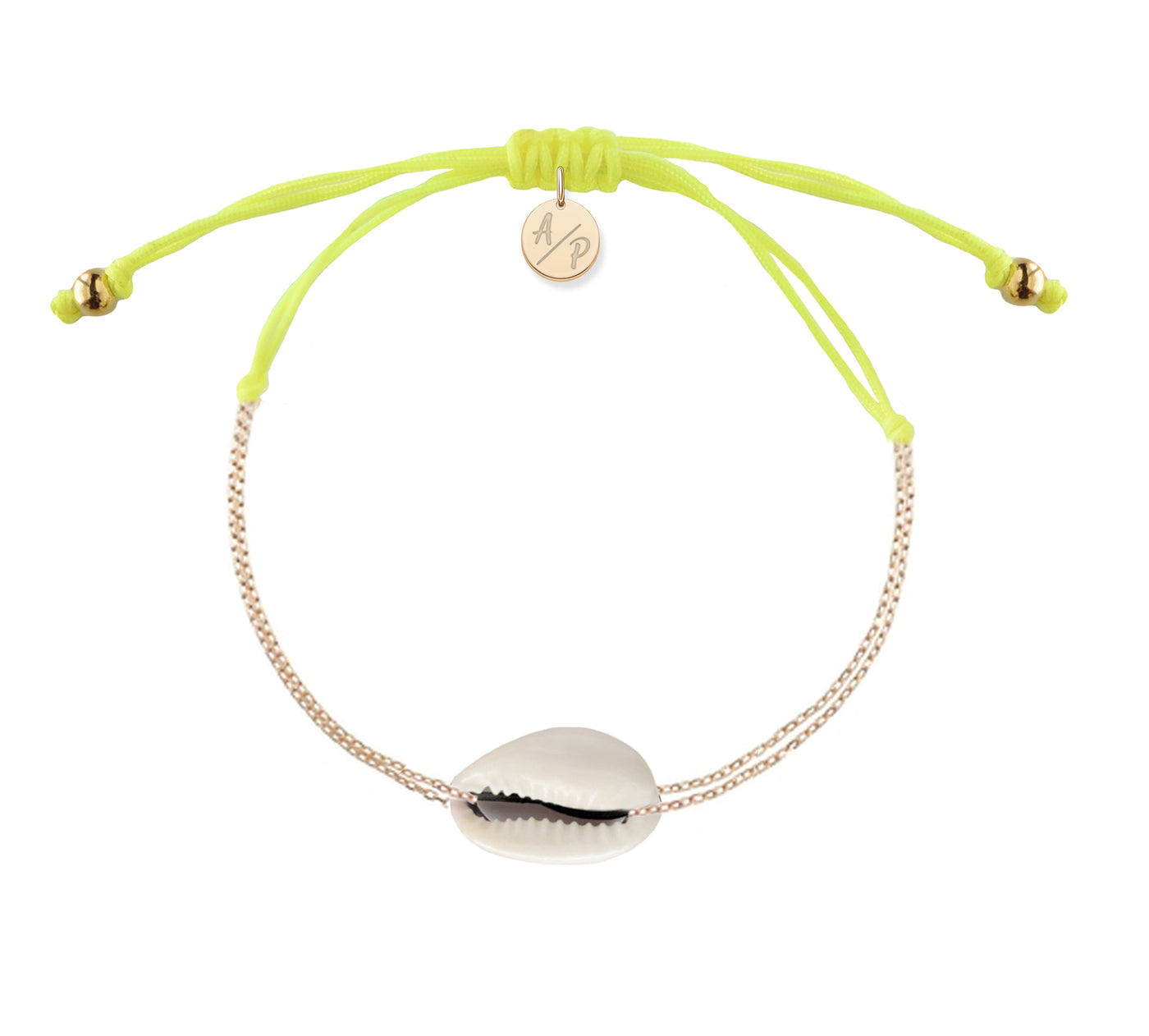 Mini Natural Shell Chain Bracelet - 14k Gold Filled on Colored Cord