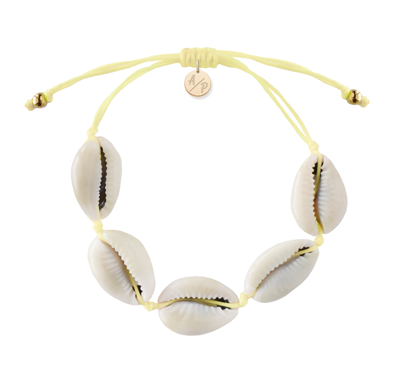 Natural Shell Adjustable Bracelet on Colored Cord