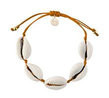 Natural Shell Adjustable Bracelet on Colored Cord