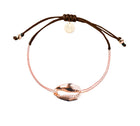 Mini Metal Shell Chain Bracelet - 14k Rose Gold on Colored Cord