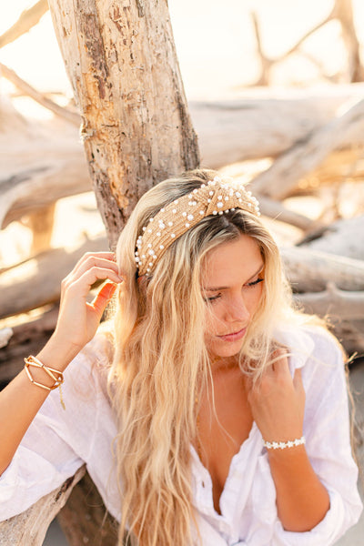 Polka Dot Pearls Headband